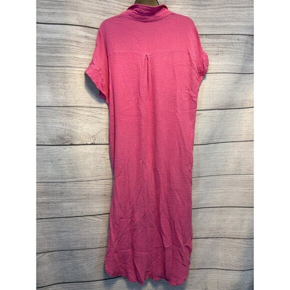 BlueIvy Pink Button Down Tunic Dress Size M - Picture 2 of 2